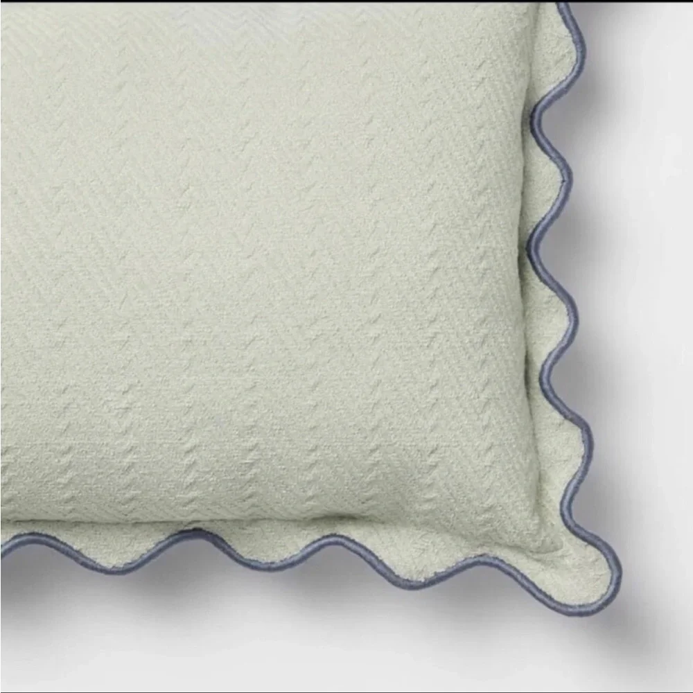 Lumbar Textured Easter Herring Bone Pillow Green Mirage - Threshold Studio McGee